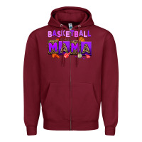 Burgundy basketball mama Zipper Hoodie - AdoDesignShop