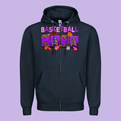 Basketball Mama Zipper Hoodie Designed By Adodesignshop