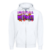 White basketball mama Zipper Hoodie - AdoDesignShop