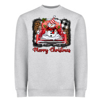 Merry Christmas Truck Snowman Heavyweight Sweatshirt | Teevron