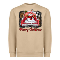 Mushroom merry christmas truck snowman Heavyweight Sweatshirt - BarkalooDesign