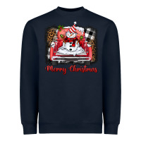 Navy merry christmas truck snowman Heavyweight Sweatshirt - BarkalooDesign