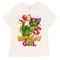 Bone 5 rd birthday girl t rex pink Ladies Tee - CowGirlArtShop