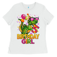 5 Rd Birthday Girl T Rex Pink Ladies Tee | Teevron