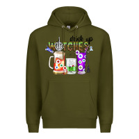 Army Green Drink Up Witches Premium Hoodie - CowhideDigitalArt