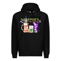Black Drink Up Witches Premium Hoodie - CowhideDigitalArt