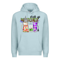 Blue Mist Drink Up Witches Premium Hoodie - CowhideDigitalArt