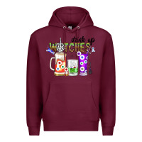 Burgundy Drink Up Witches Premium Hoodie - CowhideDigitalArt