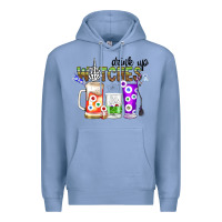 Colony Blue Drink Up Witches Premium Hoodie - CowhideDigitalArt
