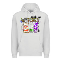 Dove Grey Drink Up Witches Premium Hoodie - CowhideDigitalArt