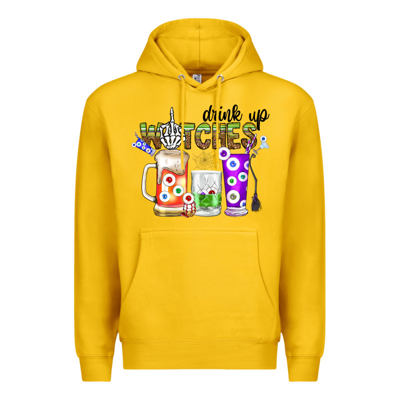 Drink Up Witches Premium Hoodie by CowhideDigitalArt | Teevron