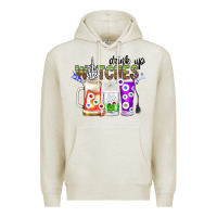 Oatmeal Heather Drink Up Witches Premium Hoodie - CowhideDigitalArt