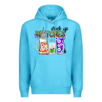 Ocean Blue Drink Up Witches Premium Hoodie - CowhideDigitalArt