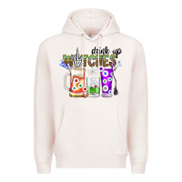 Pale Pink Drink Up Witches Premium Hoodie - CowhideDigitalArt