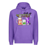 Purple Drink Up Witches Premium Hoodie - CowhideDigitalArt