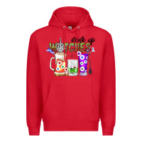 Red Drink Up Witches Premium Hoodie - CowhideDigitalArt