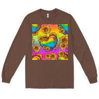 Chestnut Pride lgbtq leopard hearts and sunflowers seamless Long Sleeve Tee - BundleAndBundleShop