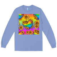 Pride Lgbtq Leopard Hearts And Sunflowers Seamless Long Sleeve Tee | Teevron