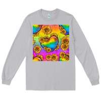 Moon Dust Pride lgbtq leopard hearts and sunflowers seamless Long Sleeve Tee - BundleAndBundleShop