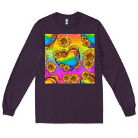 Plum Pride lgbtq leopard hearts and sunflowers seamless Long Sleeve Tee - BundleAndBundleShop