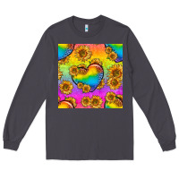 Smoke Pride lgbtq leopard hearts and sunflowers seamless Long Sleeve Tee - BundleAndBundleShop