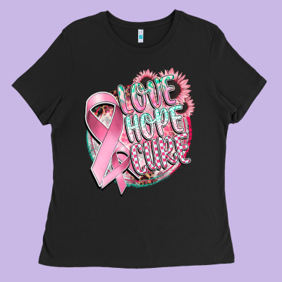 Love Hope Cure Ladies Tee Designed By Cowgirlartshop