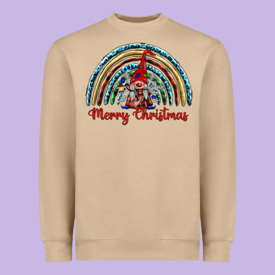 Merry Christmas Gnomes   Rainbow Heavyweight Sweatshirt Designed By Barkaloodesign