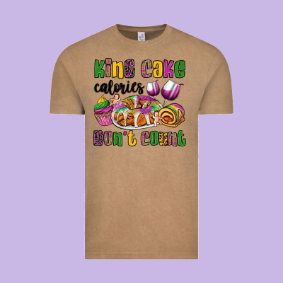 King Cake Calories Don't Count Mardi Gras Vintage Tee Designed By Oliviacreatesart