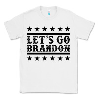 White let's go brandon black Classic Tee - Jasminsmagicworld