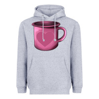 Heather Grey Valentine's Day heart mug Heavyweight Hoodie - AdoDesignShop