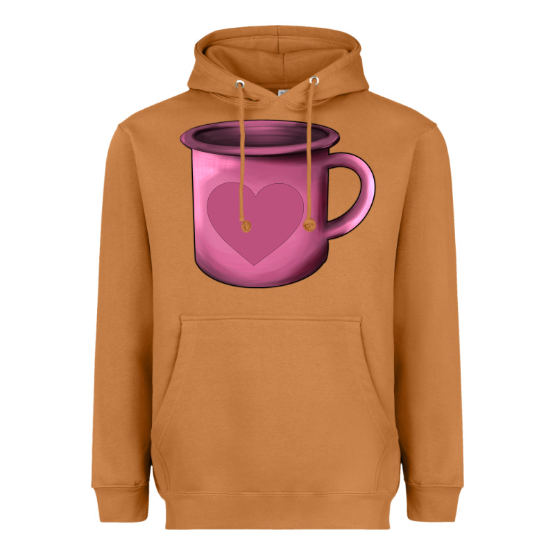 Valentine's Day Heart Mug Heavyweight Hoodie by AdoDesignShop | Teevron