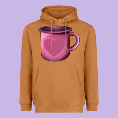 Valentine's Day Heart Mug Heavyweight Hoodie Designed By Adodesignshop