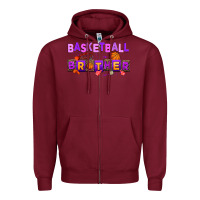 Burgundy basketball brother Zipper Hoodie - AdoDesignShop