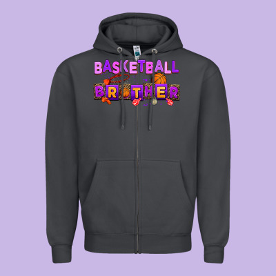 Basketball Brother Zipper Hoodie Designed By Adodesignshop