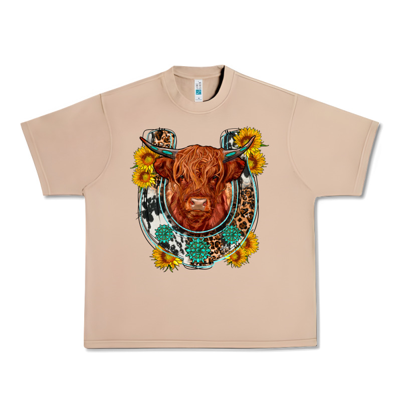 Western Leopard Cowhide Cow Horseshoe Urban Heavy Tee by OliviaCreatesArt | Teevron