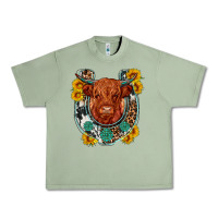 Oil Green western leopard cowhide cow horseshoe Urban Heavy Tee - OliviaCreatesArt
