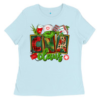 Baby Blue cna  certified nursing assistant claus Ladies Tee - CowGirlArtShop