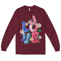 Burgundy easter love Long Sleeve Tee - FaDigitalArtStudio