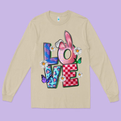 Easter Love Long Sleeve Tee Designed By Fadigitalartstudio