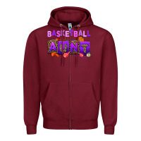 Burgundy basketball aunt Zipper Hoodie - AdoDesignShop