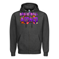 Charcoal Heather basketball aunt Zipper Hoodie - AdoDesignShop