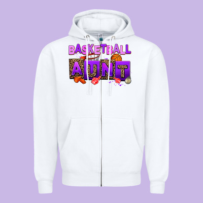 Basketball Aunt Zipper Hoodie Designed By Adodesignshop