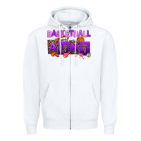 White basketball aunt Zipper Hoodie - AdoDesignShop