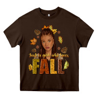 Chocolate Brown Just a girl who loves Fall afro woman Heavy Core Tee - NancyCooperArtShop