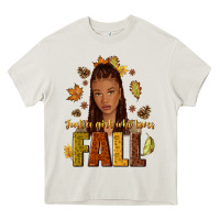 Cream Just a girl who loves Fall afro woman Heavy Core Tee - NancyCooperArtShop