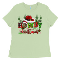 Howdy Christmas Cowboy Hat Ladies Tee | Teevron