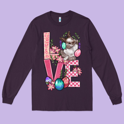 Love Easter Long Sleeve Tee Designed By Bundleandbundleshop