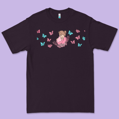Butterflies And Mom Premium Tee Designed By Tumblerdesignbyshophia