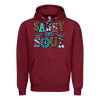 Burgundy sassy little soul Zipper Hoodie - AdoDesignShop