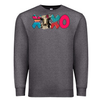 Charcoal Heather xoxo holstein cow Premium Sweatshirt - AdoDesignShop